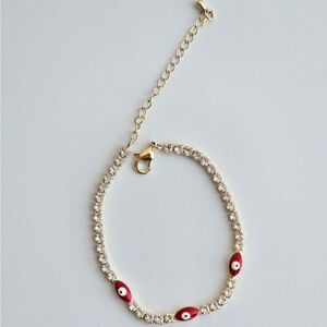 Evil Eye Adjustable Gold-Plated Bracelet.